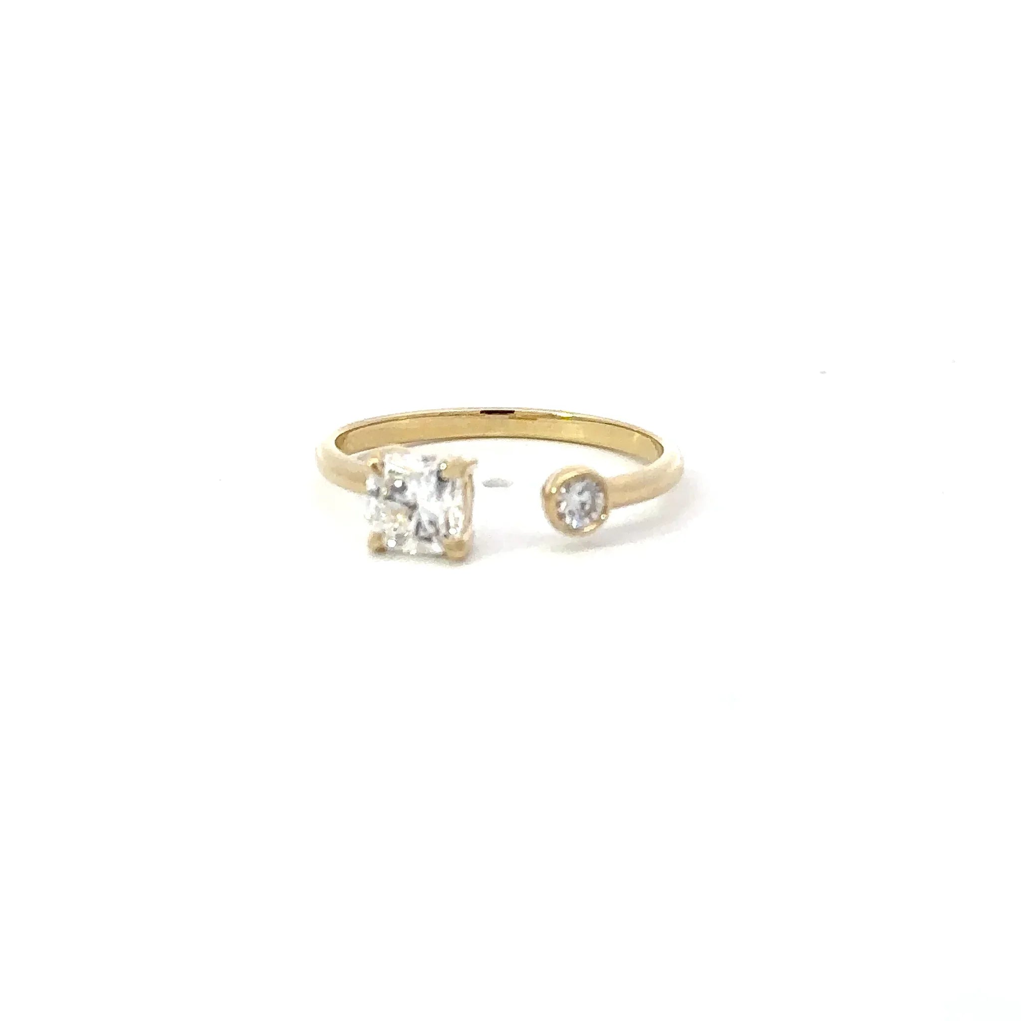 Double Lab Diamond Open Ring
