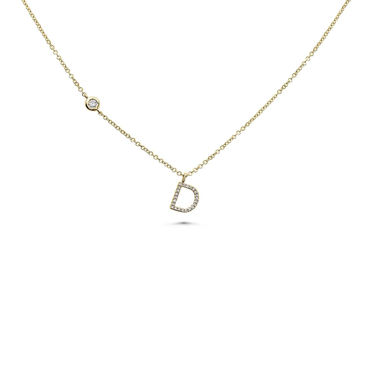 Diamond Initial Pendant Necklace