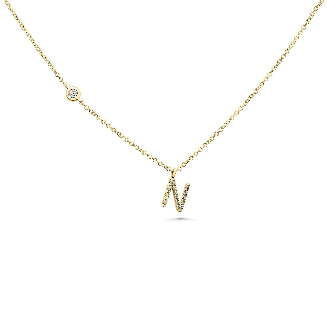 Diamond Initial Pendant Necklace