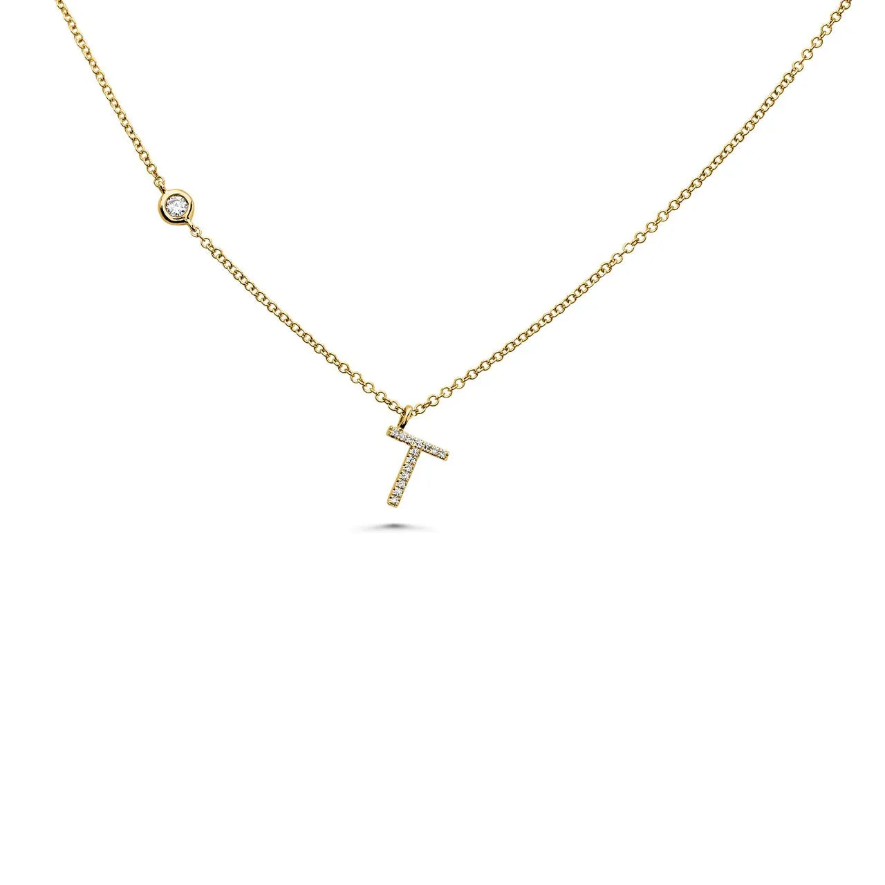 Diamond Initial Pendant Necklace