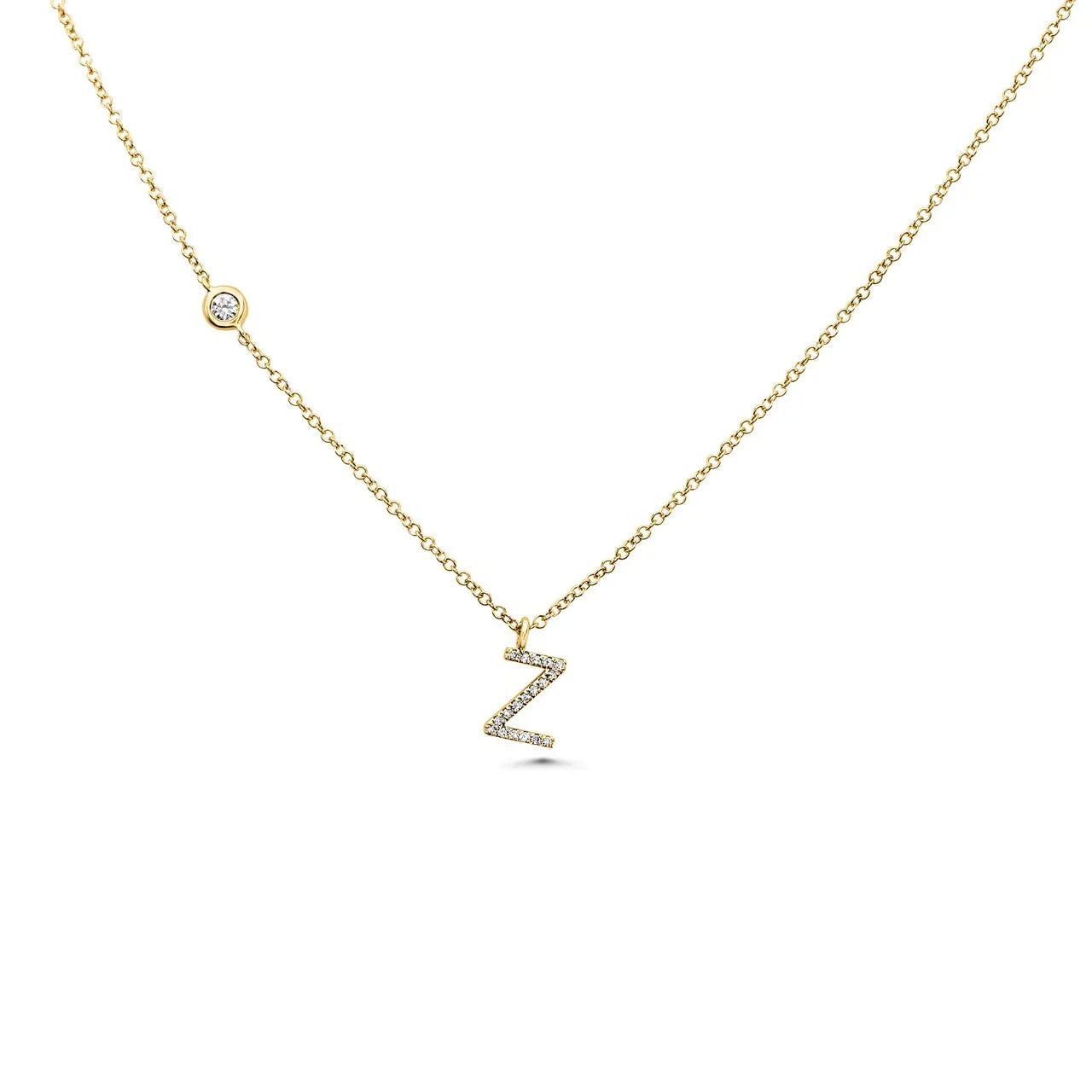 Diamond Initial Pendant Necklace