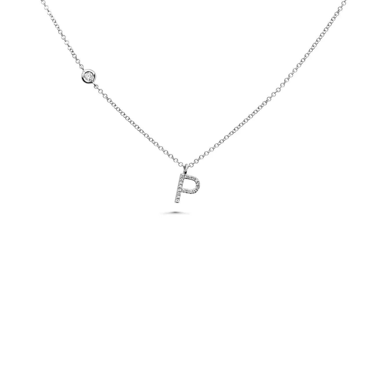 Diamond Initial Pendant Necklace