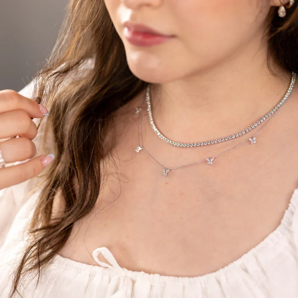 Natural Diamond Tennis Necklace