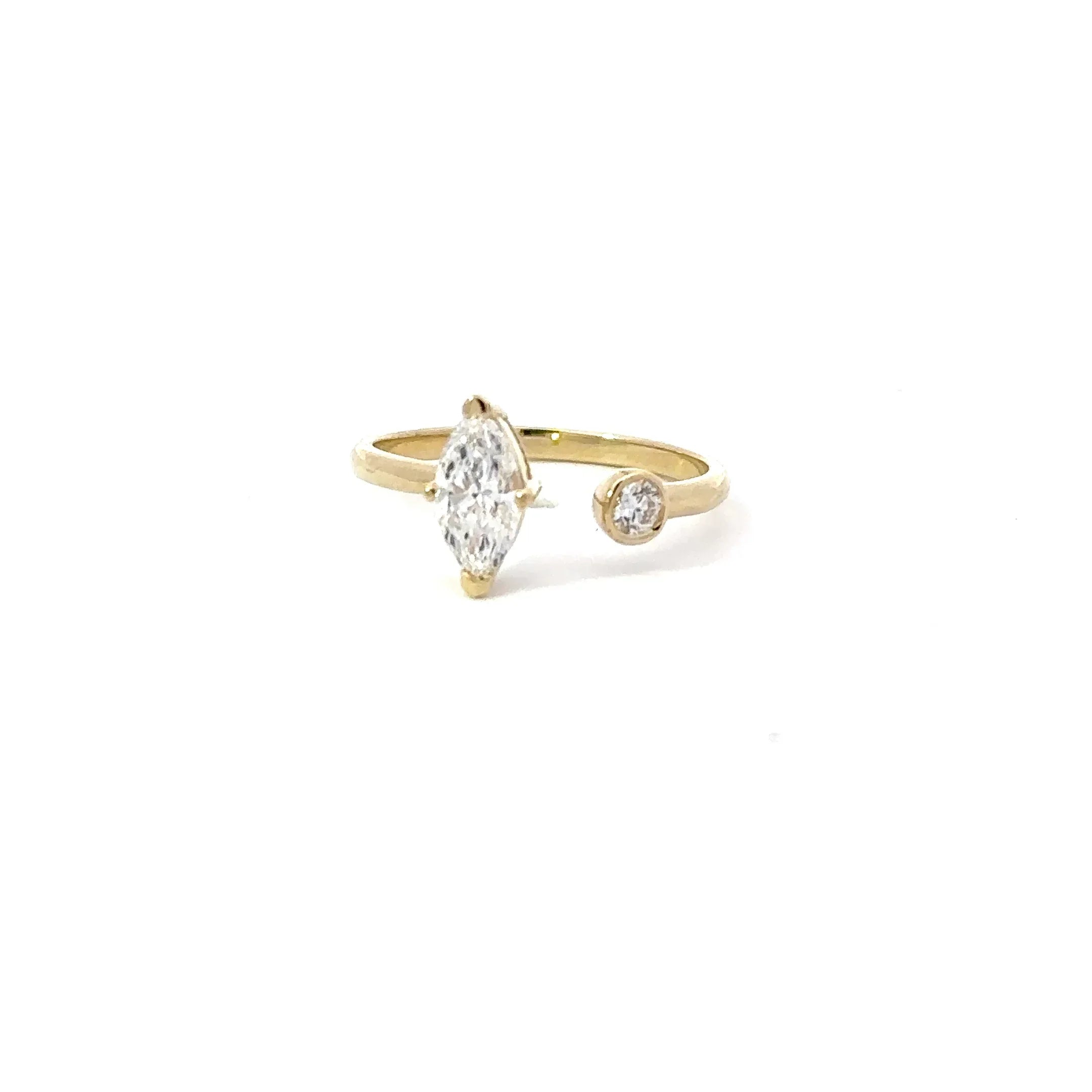 Double Lab Diamond Open Ring