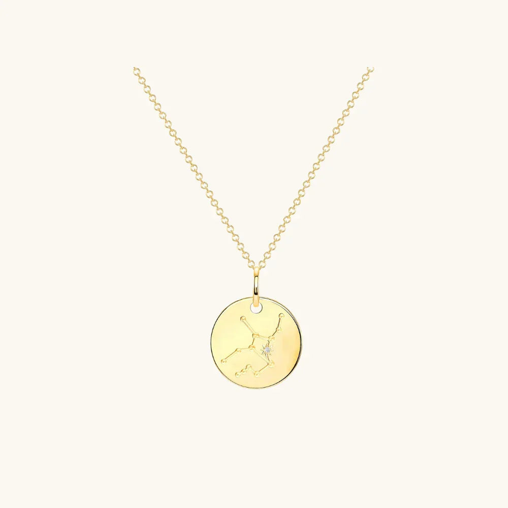 Zodiac Constellation Coin Pendant