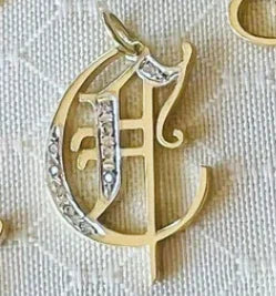 Old English Initial Diamond Pendant