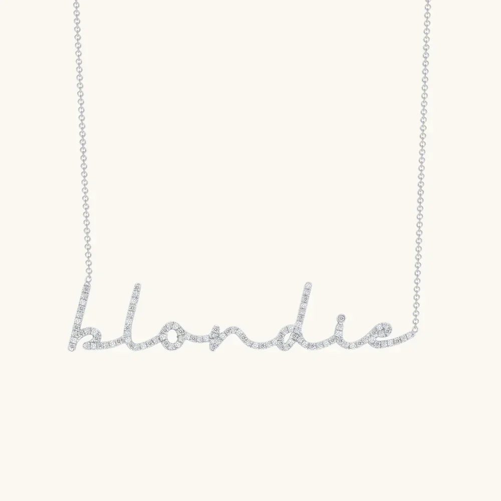 Cursive Diamond Name Necklace