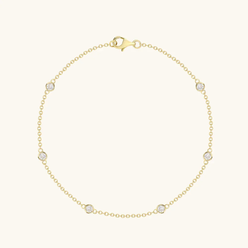 Diamond Bezel Station Bracelet