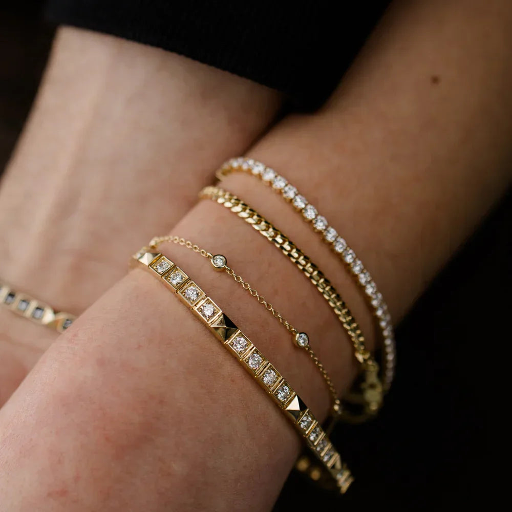 Diamond Bezel Station Bracelet