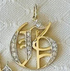 Old English Initial Diamond Pendant