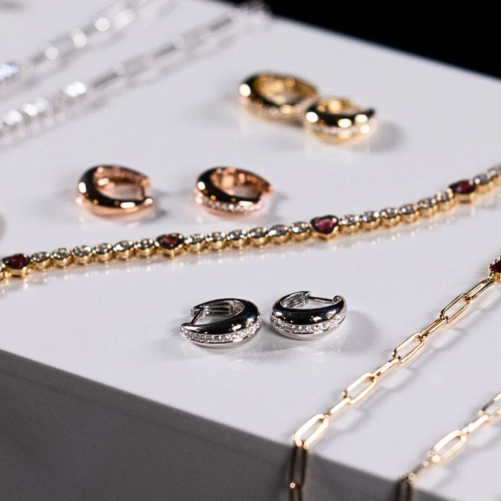 Bunny Diamond Huggie Earrings