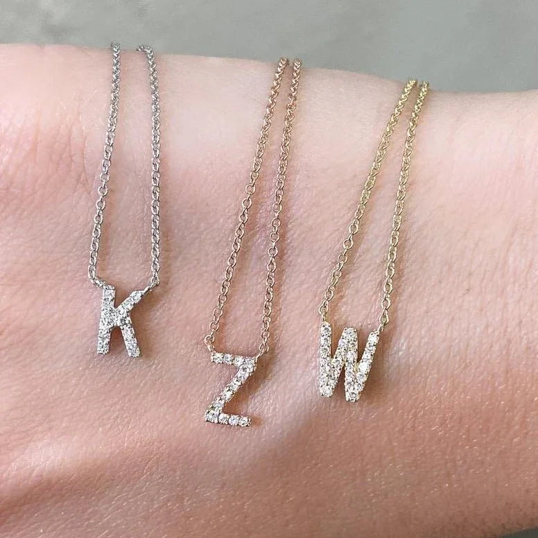 Small Diamond Initial Necklace