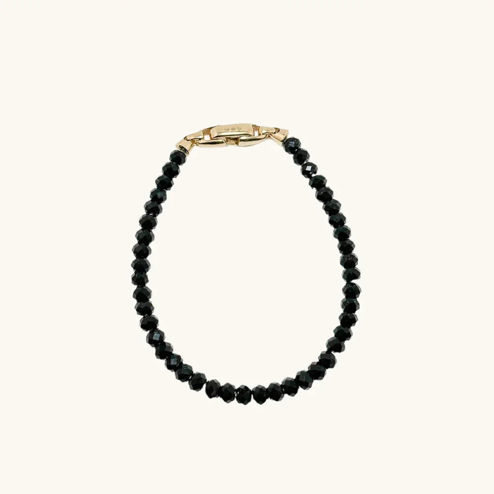 Diamond Cut Black Spinel Bracelet
