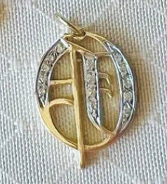 Old English Initial Diamond Pendant