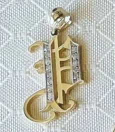 Old English Initial Diamond Pendant