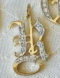 Old English Initial Diamond Pendant