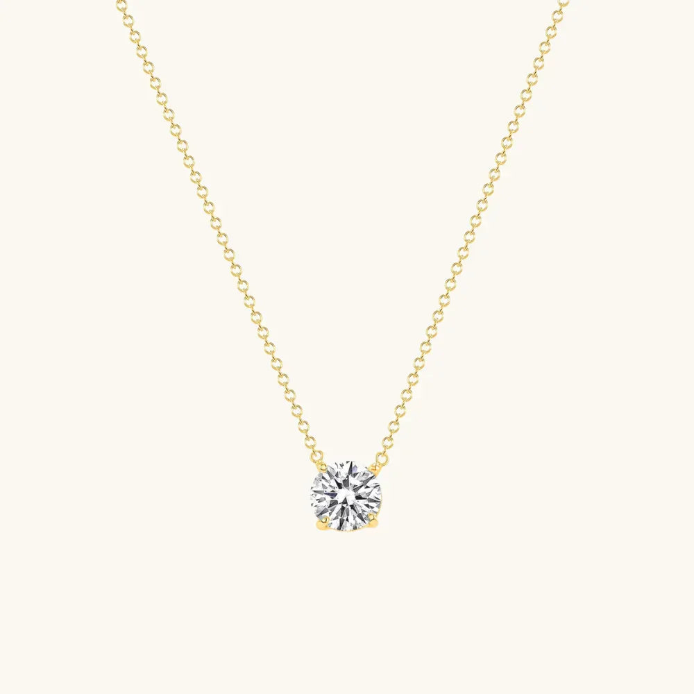 Round Natural Diamond Solitaire Pendant