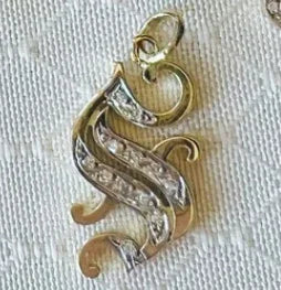 Old English Initial Diamond Pendant