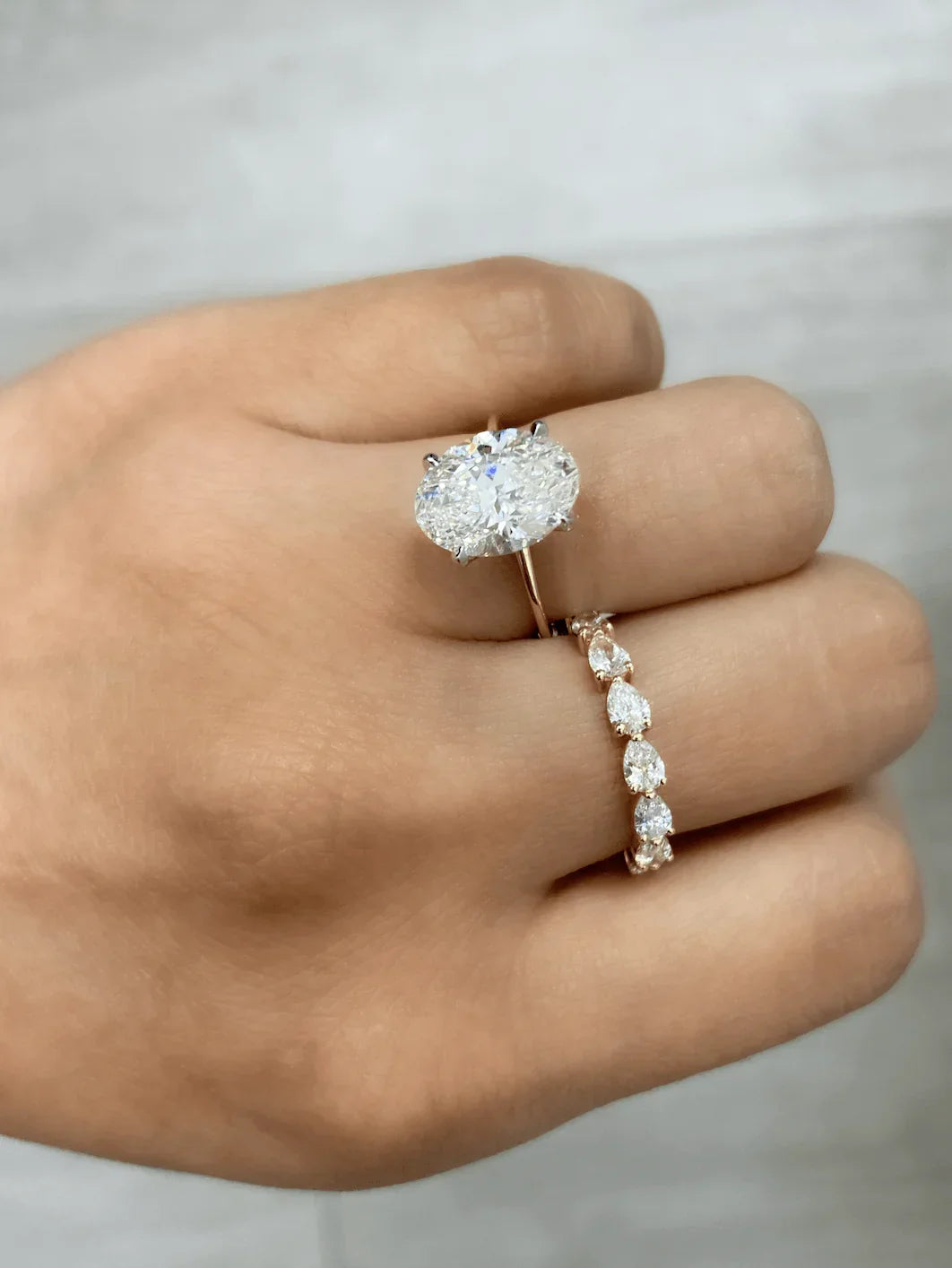East West Diamond Pear Shape Eternity Band