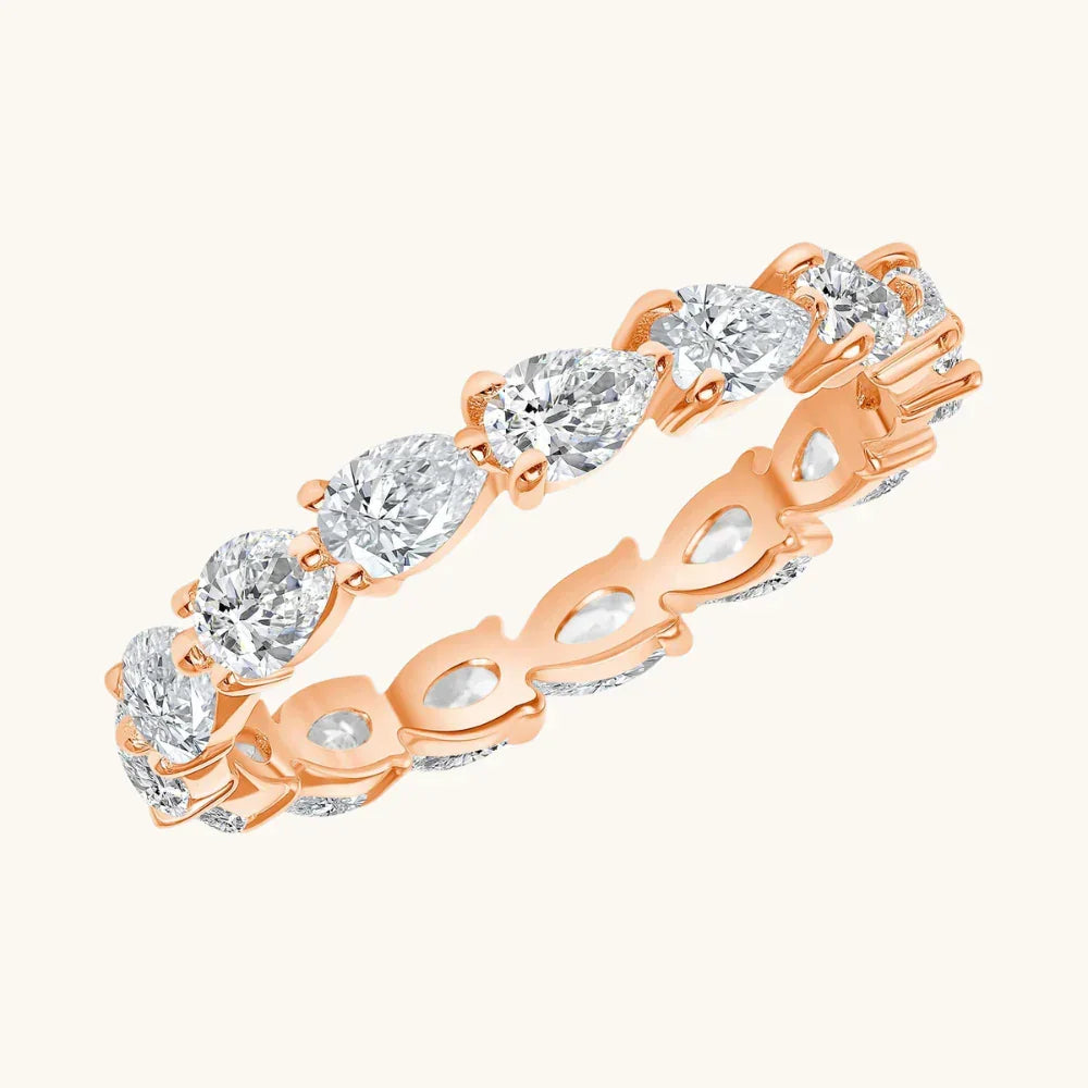 East West Diamond Pear Shape Eternity Band