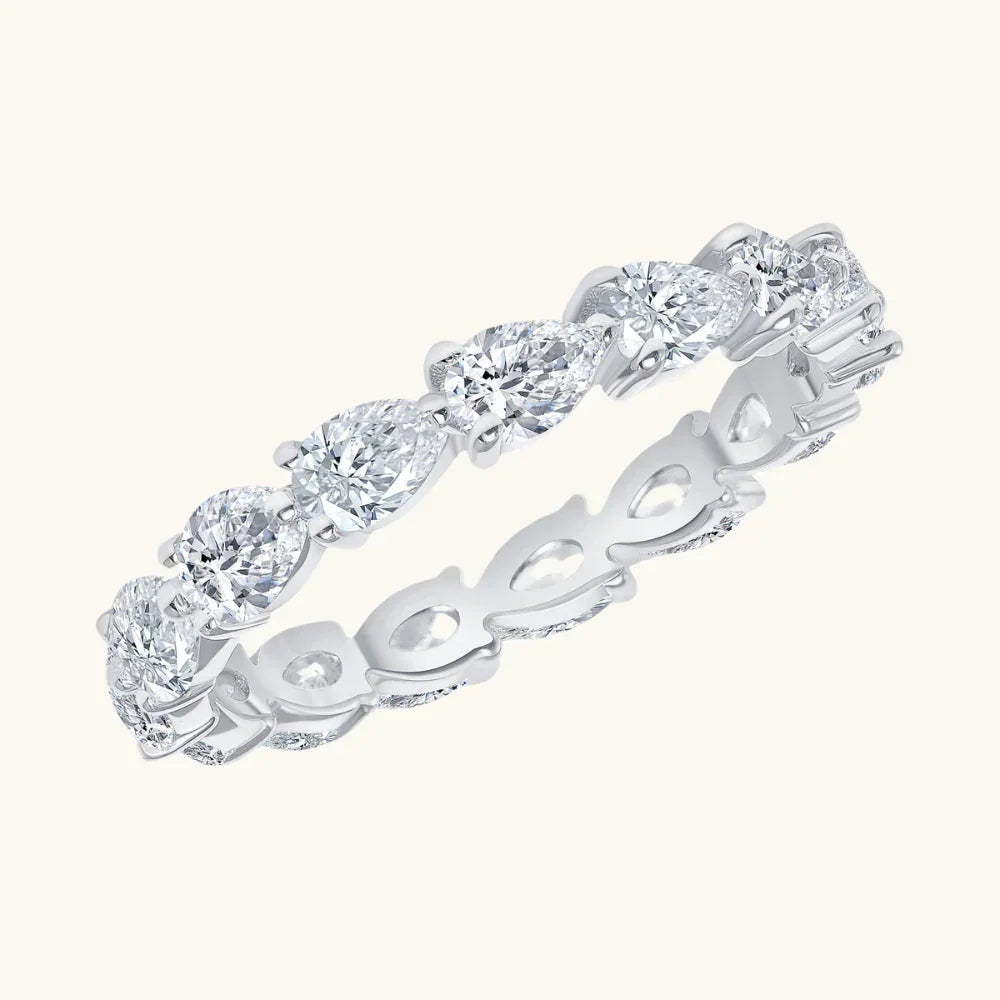 East West Diamond Pear Shape Eternity Band