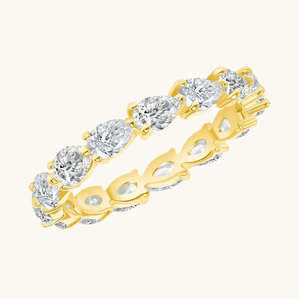 East West Diamond Pear Shape Eternity Band