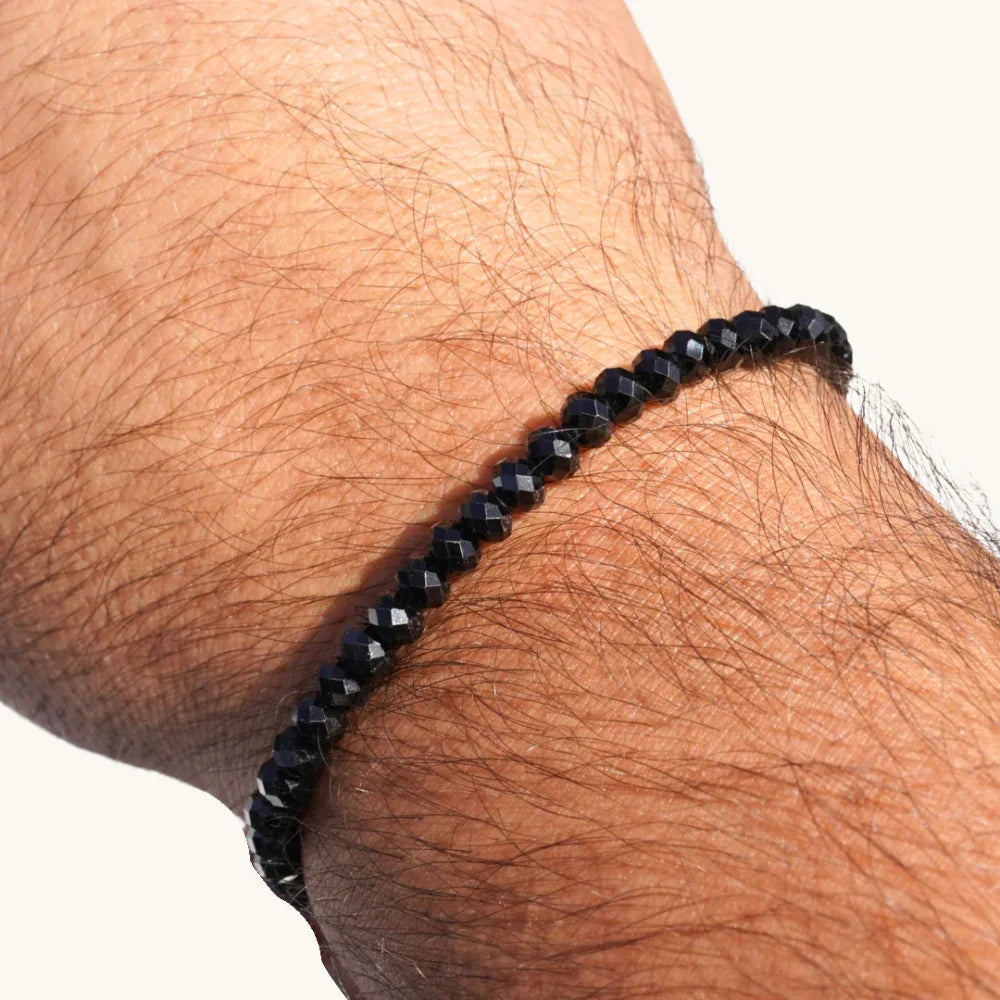 Diamond Cut Black Spinel Bracelet