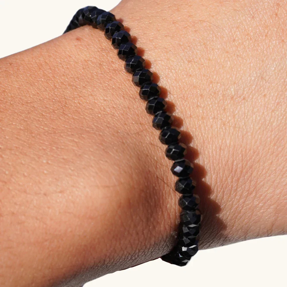 Diamond Cut Black Spinel Bracelet