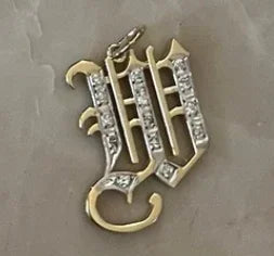 Old English Initial Diamond Pendant