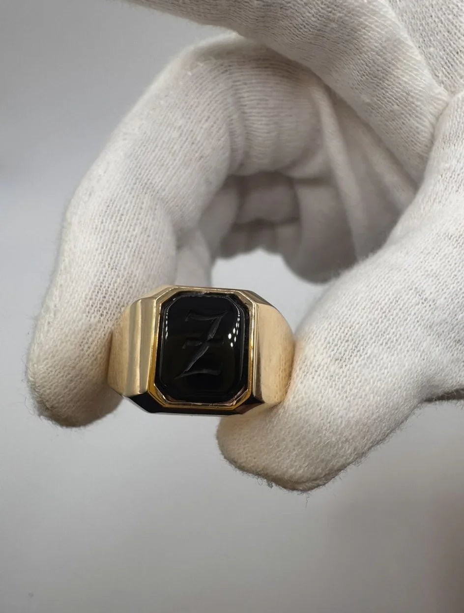 14k Onyx Signet Ring