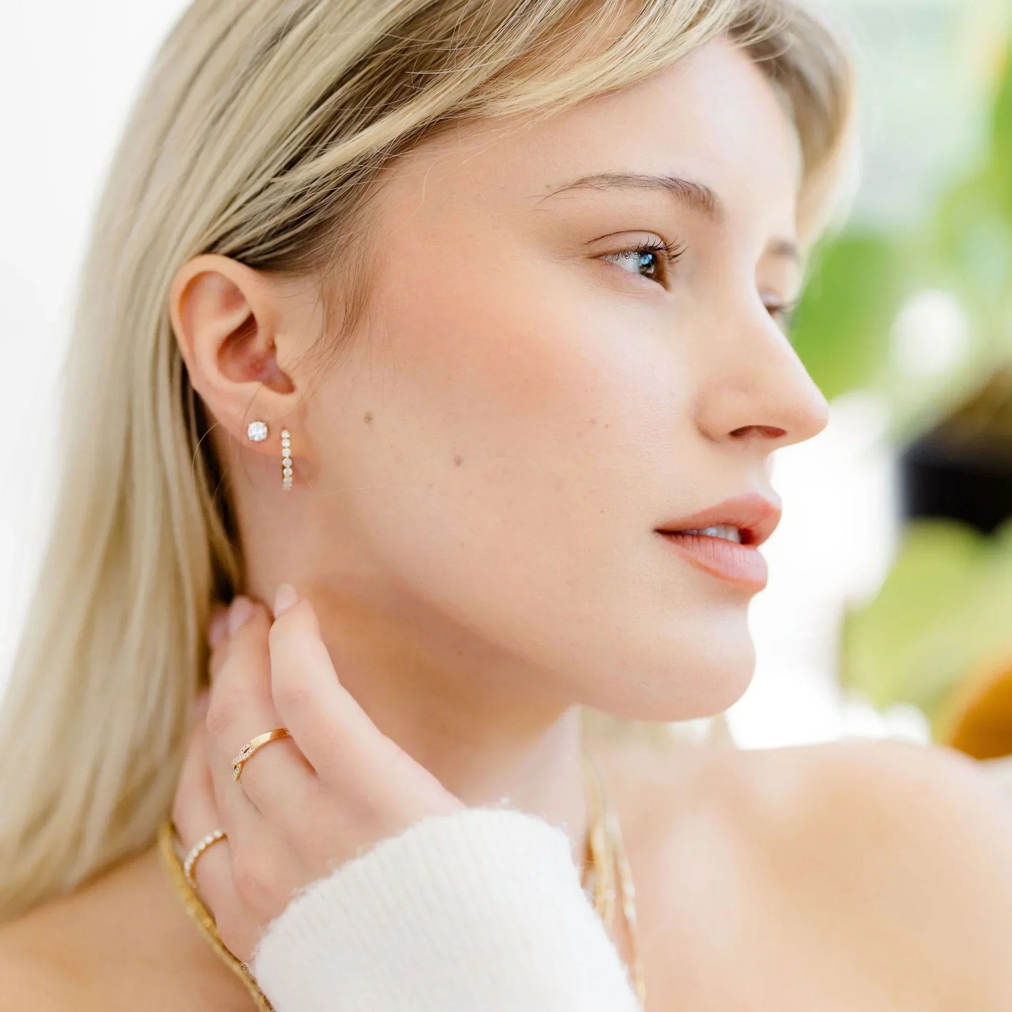 Lab Created Classic Diamond Stud Earrings
