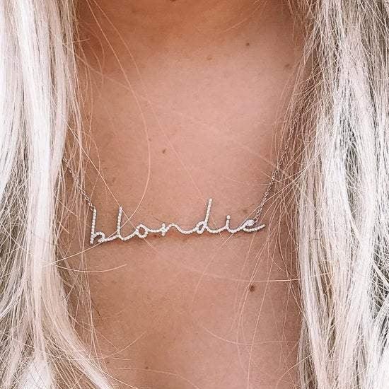 Cursive Diamond Name Necklace