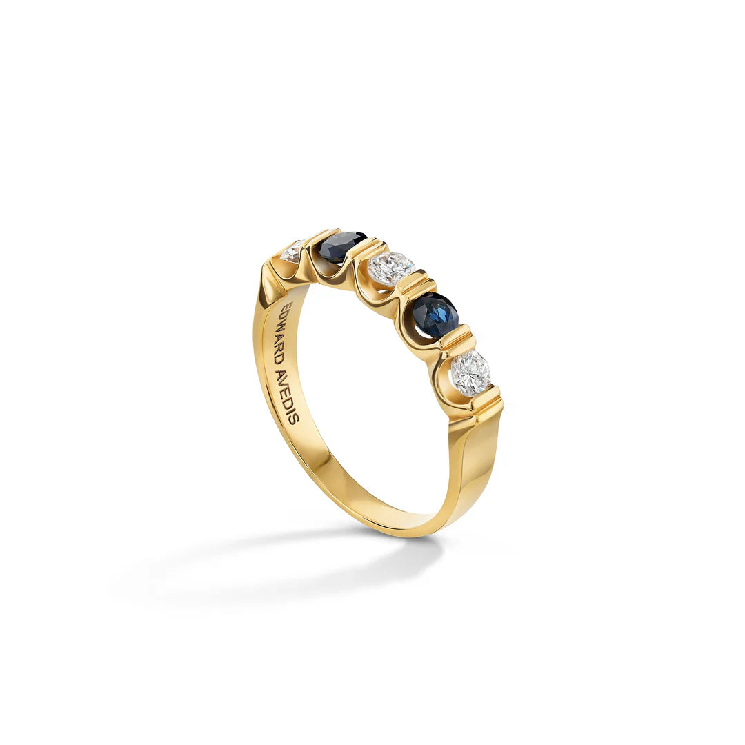 Sapphire and Diamond Alternating Band