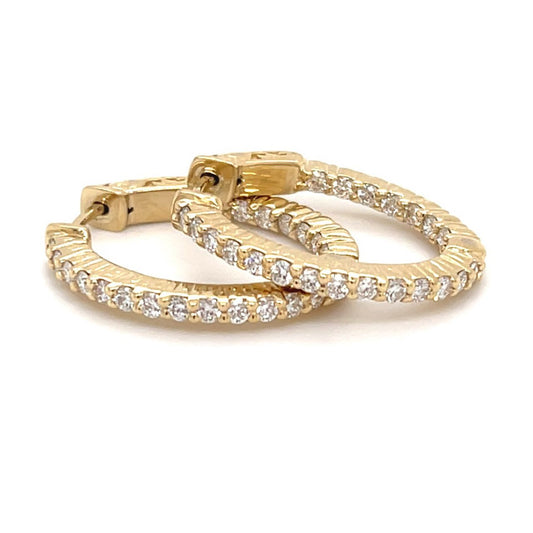 Diamond Oval Hoop Earrings