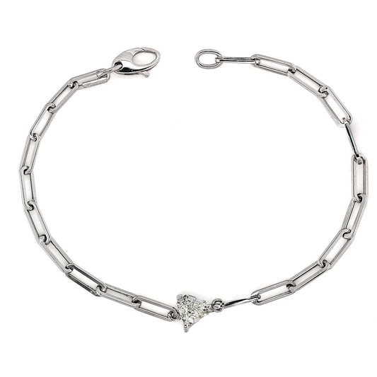 Paperclip Chain Diamond Chain Bracelet