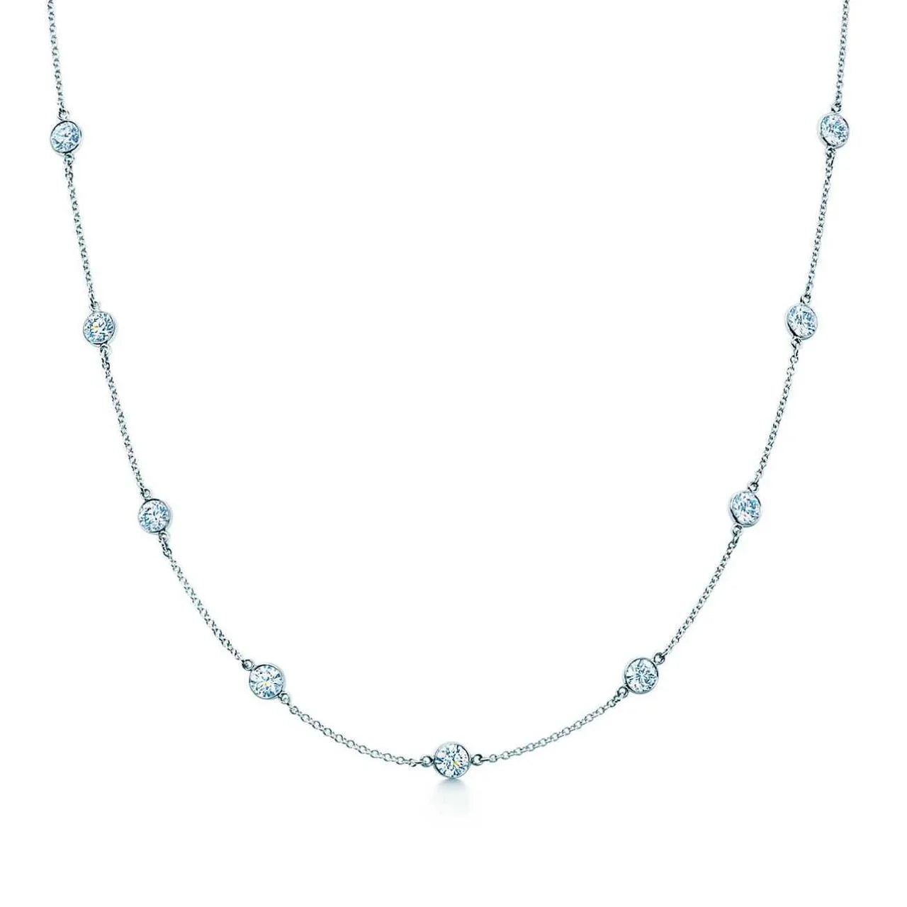 Diamond station necklace .64ctw