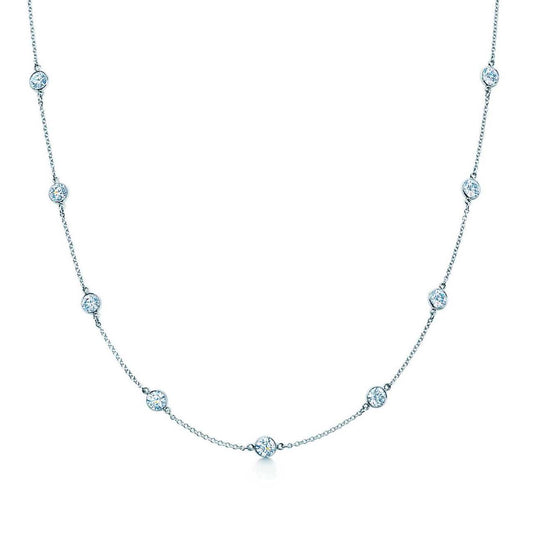 Diamond by the yard necklace with bezel set (10) round diamonds