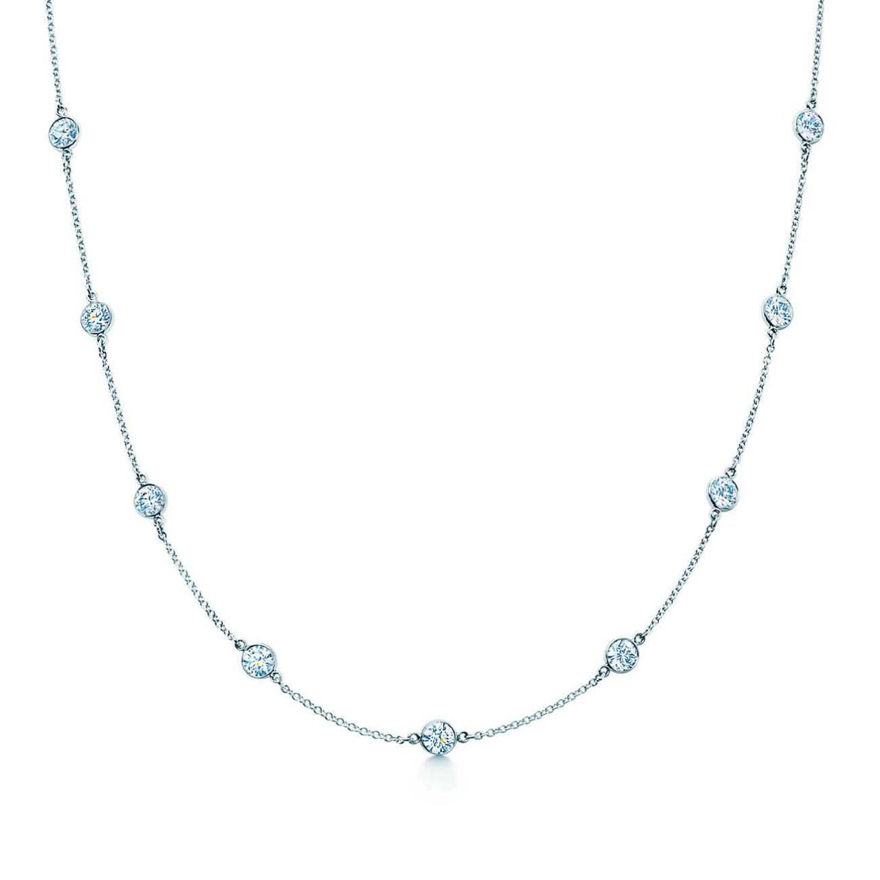 Diamond by the yard necklace with bezel set (10) round diamonds