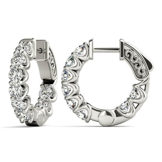 Diamond inside-out hoop earrings