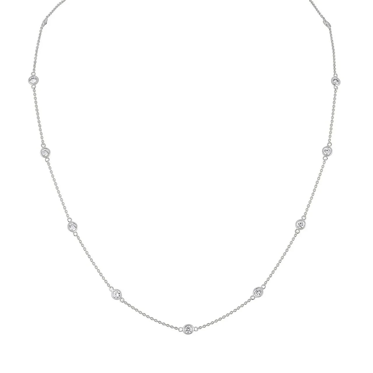 Diamond Station Necklace 1.10ctw