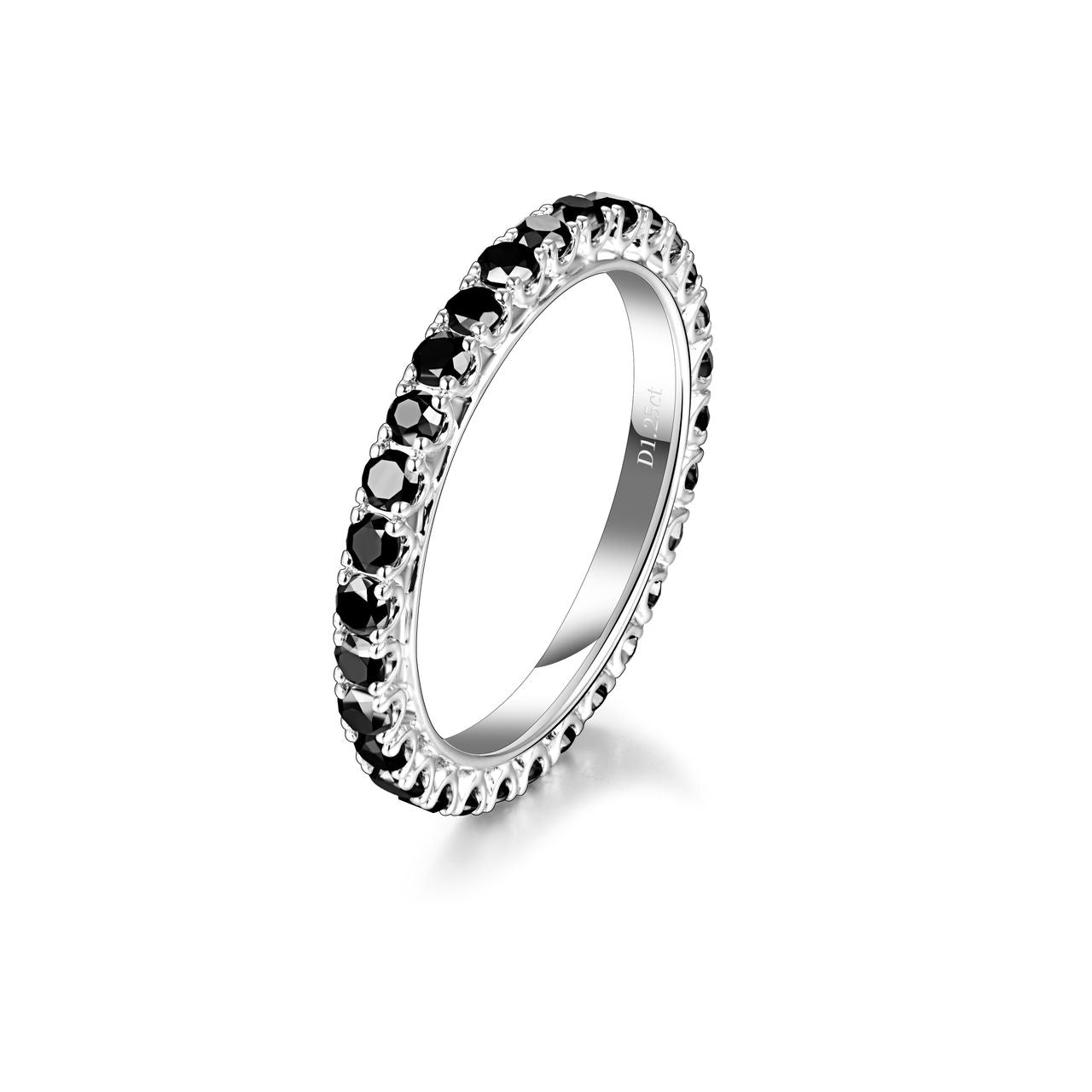 Black Diamond Half Eternity Ring