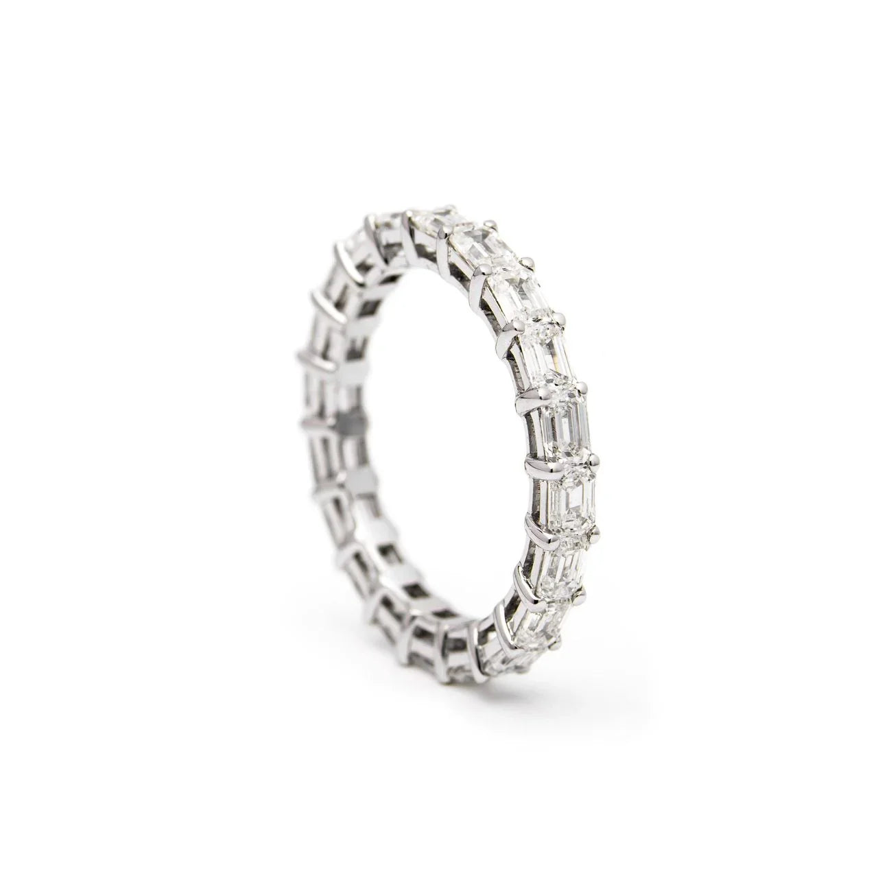 East West Emerald Cut Diamond Eternity band