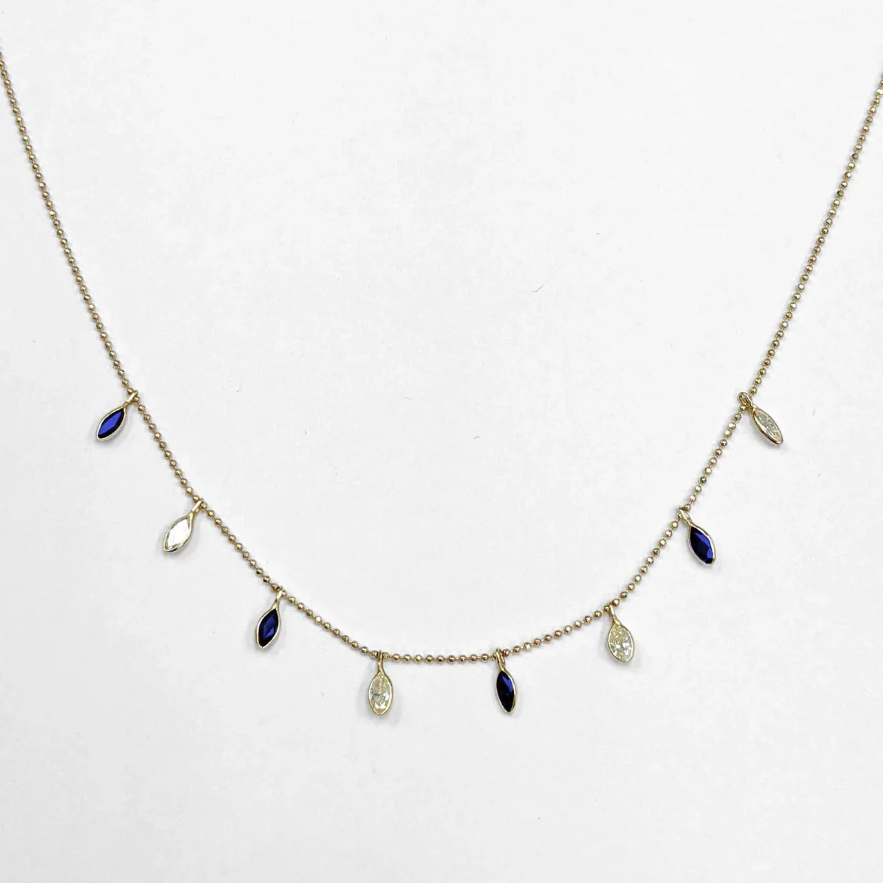 Wild Soul Diamond and Sapphire Drop Necklace