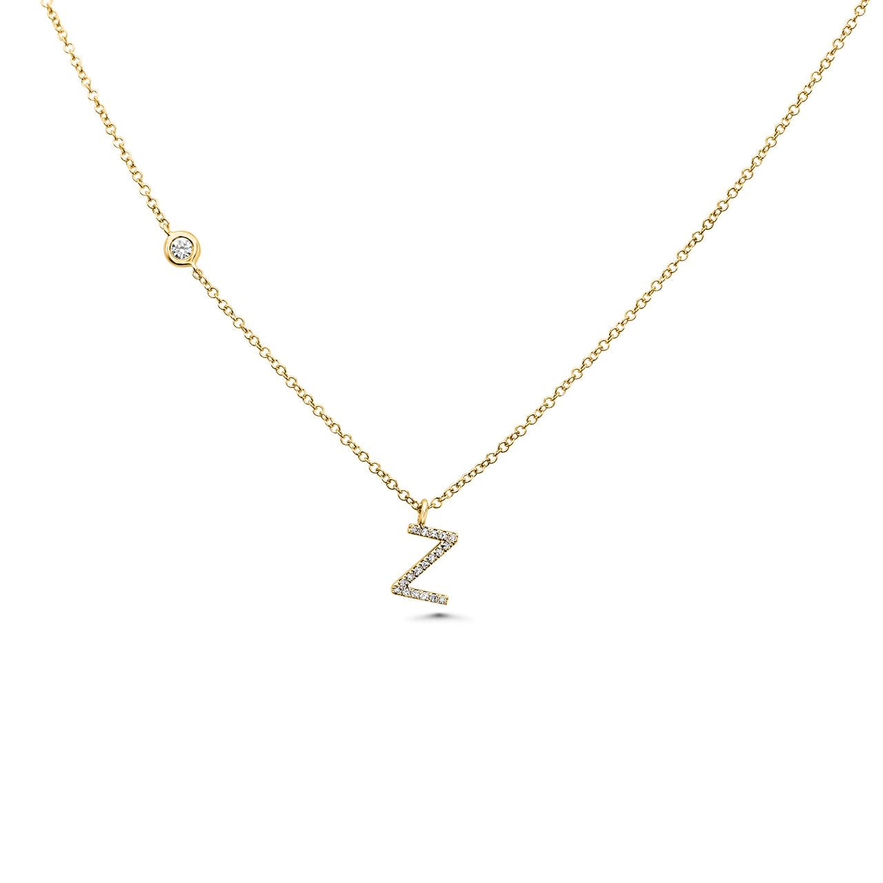 Diamond Initial Z Pendant Necklace