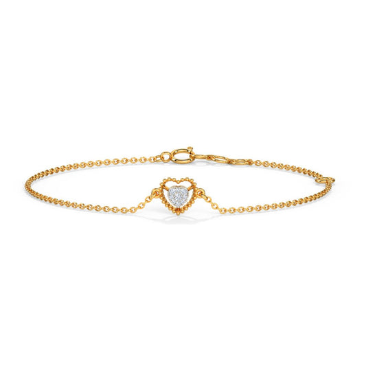 Heart-shaped gold diamond bracelet