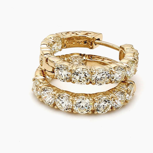 Gold diamond hoop earrings