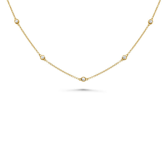 Bezel-Set Diamond Station Necklace