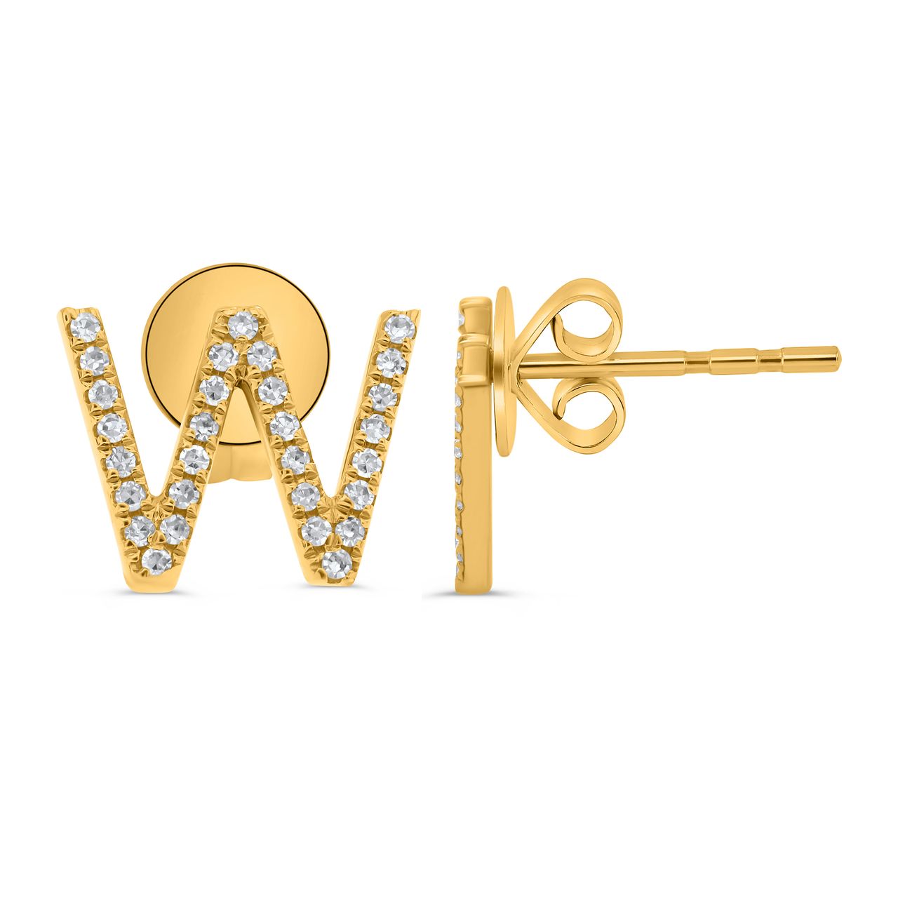 Initial W earring