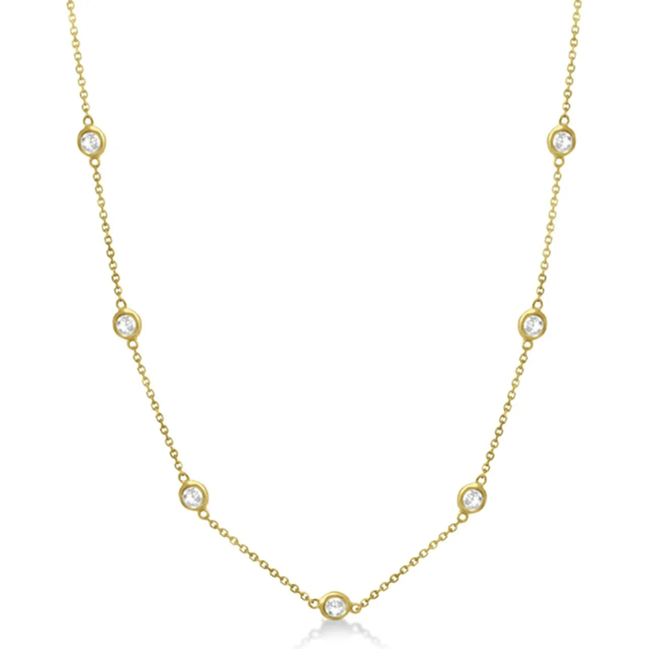 Diamond Station Necklace 1.31 ctw