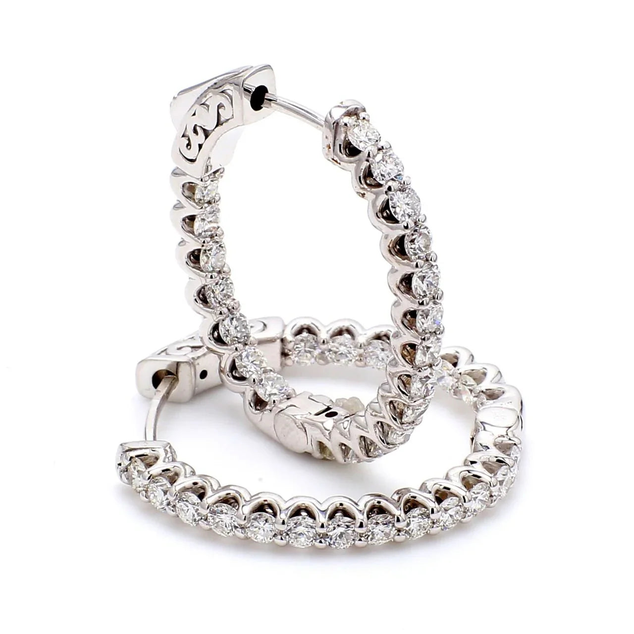 Oval inside out hoop earrings